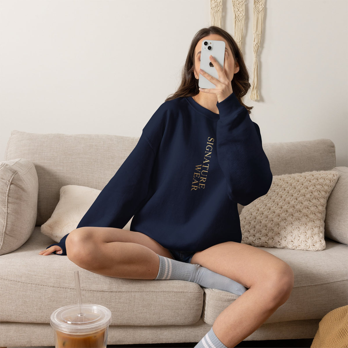 Signature Wear Minimalist Crewneck Sweatshirt — Black, Sand & More