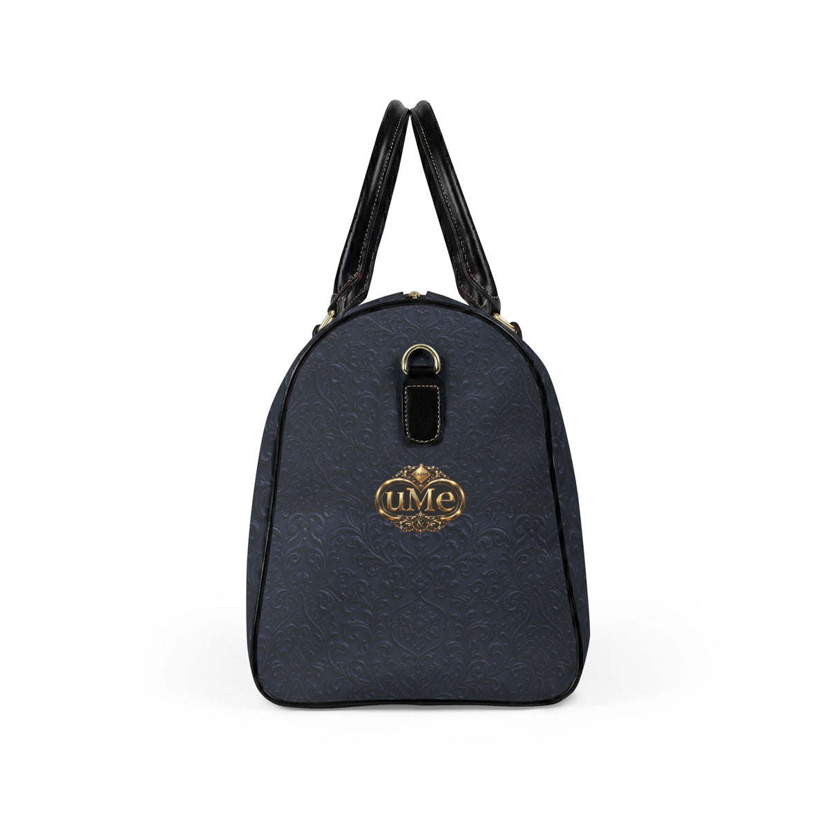 Navy Faux Leather Travel Duffle Bag — 'uMe' Weekend Carryall