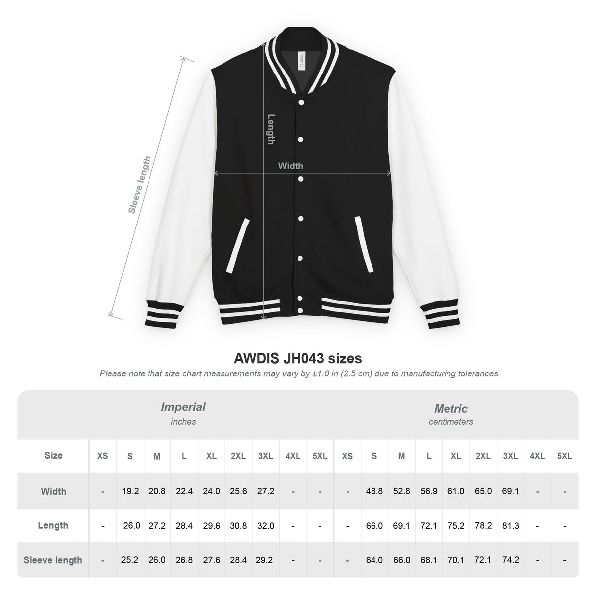 Black and White Varsity Jacket with Winged Logo