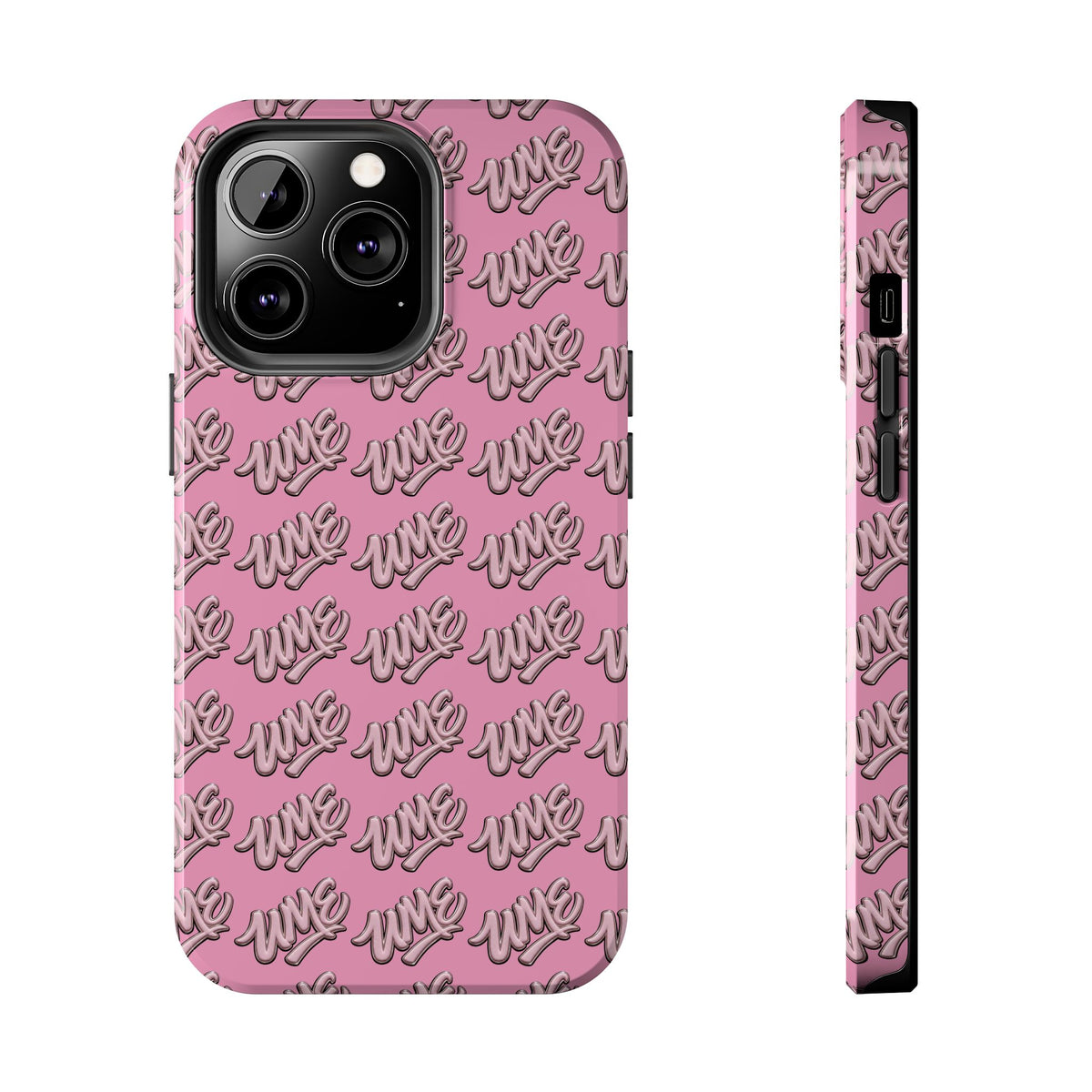 UME Tough Phone Case — Pink Logo Print | iPhone & Samsung