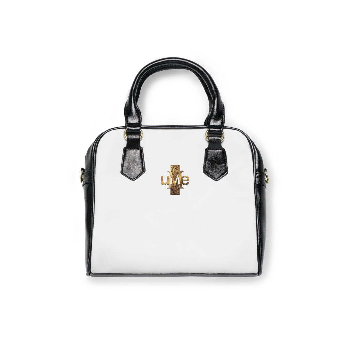 Solid White Shoulder Handbag — Structured Faux Leather Crossbody Tote