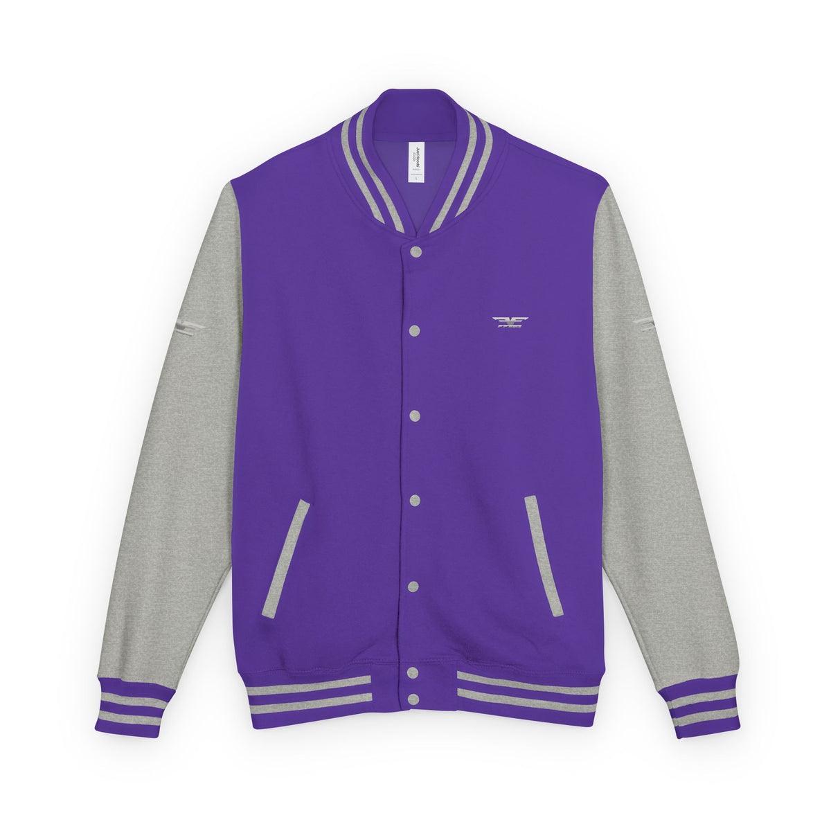 Black and White Varsity Jacket with Winged Logo