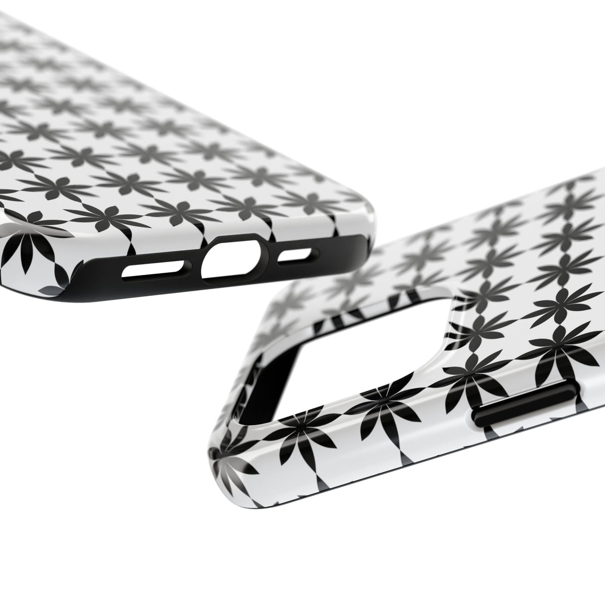 Tough Phone Case — Black & White Geometric Star Pattern