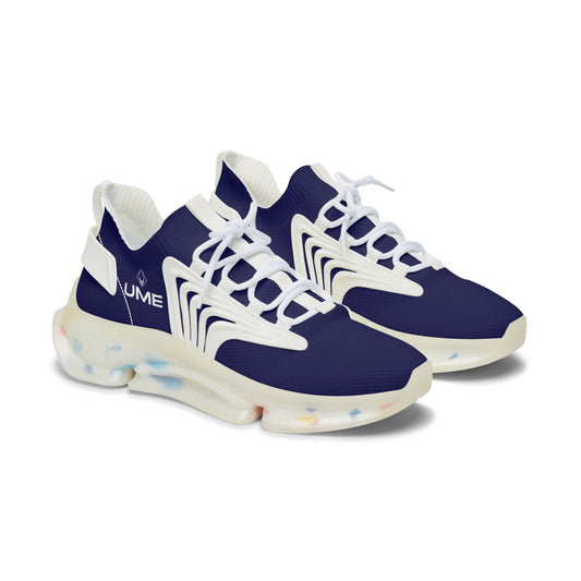 Women's Navy Blue UME Mesh Sneakers — Classic Graphic Cloud Sole Athletic Shoe