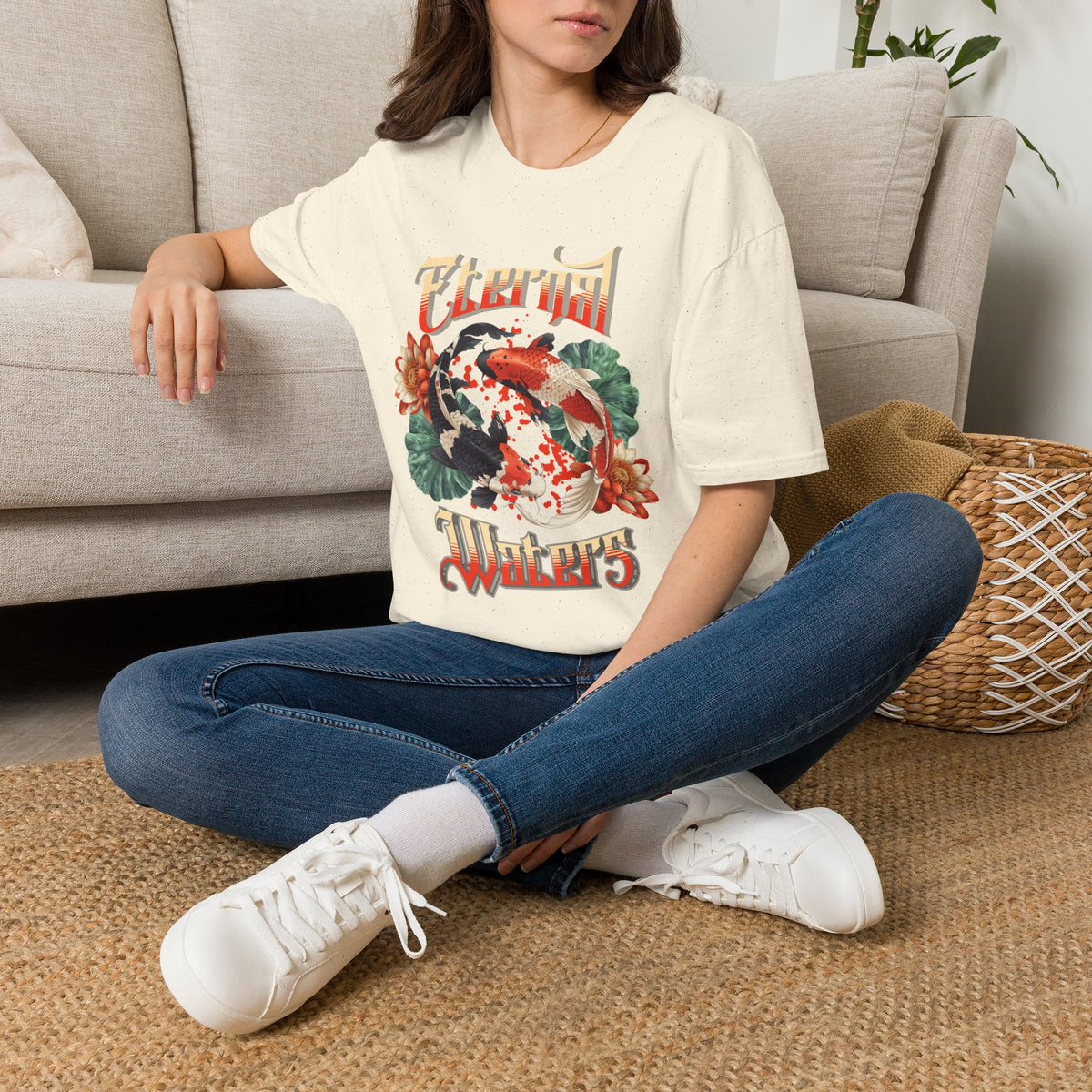 Eternal Waters T‑Shirt — Koi Pond Floral Graphic Tee