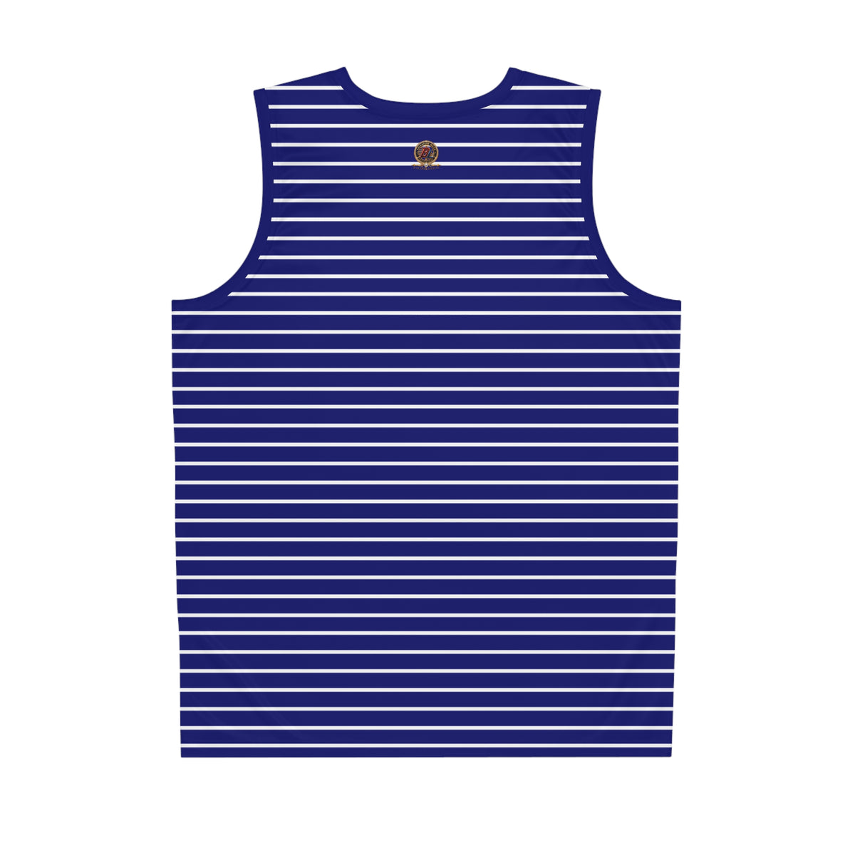 Royal Blue Stripe Basketball Jersey – Nautical All-Over Print Athletic Tank