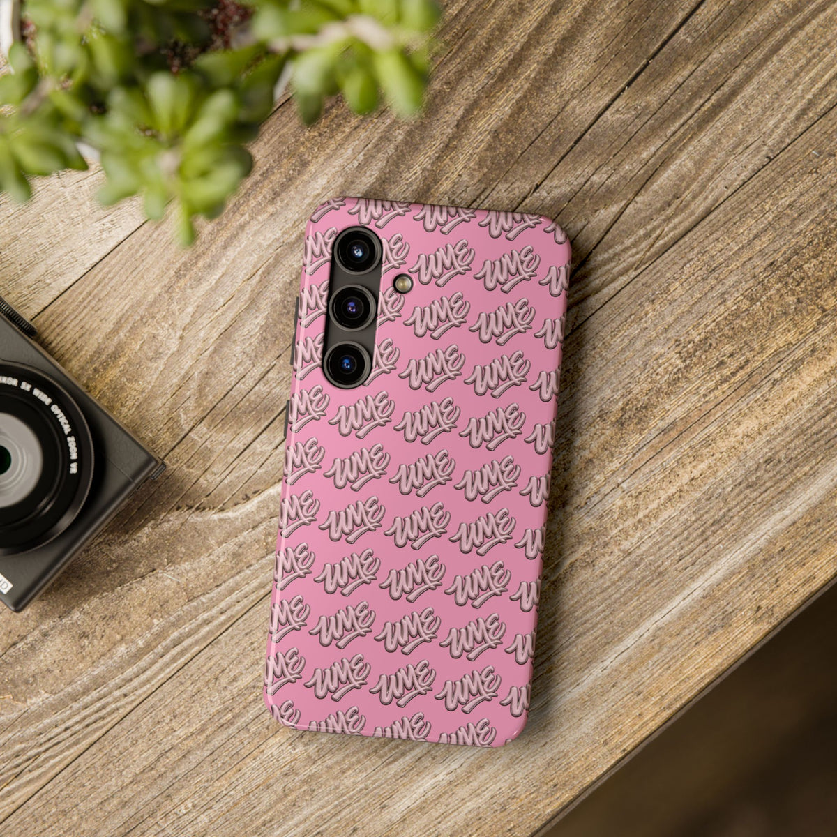UME Tough Phone Case — Pink Logo Print | iPhone & Samsung