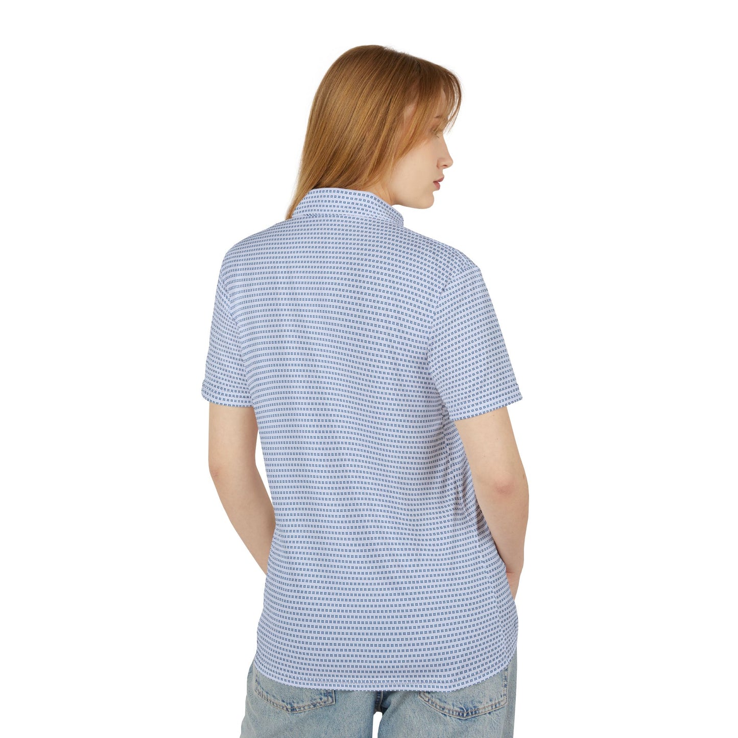 Striped Blue Polo Shirt — Lightweight Casual Golf Polo