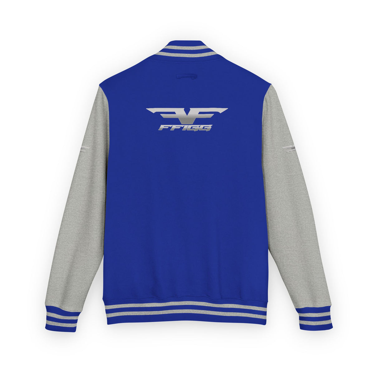 Black and White Varsity Jacket with Winged Logo
