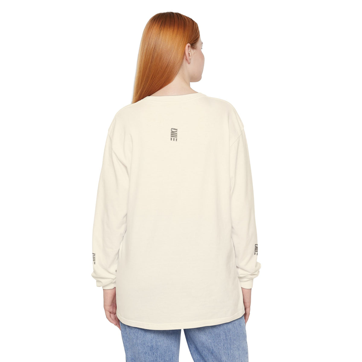 Garment-Dyed Long-Sleeve T-Shirt — Multi-Color Minimal Graphic