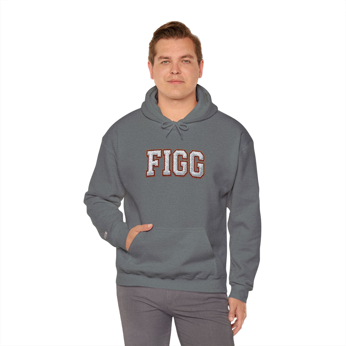 FFiGG Embroidered Varsity Hoodie — White, Black, Grey & More Colors