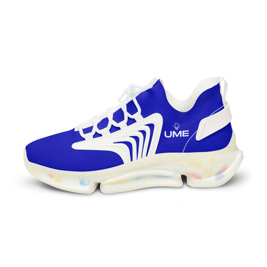Men's Royal Blue UME Mesh Sneakers — Bold Graphic Cloud Sole Athletic Shoe