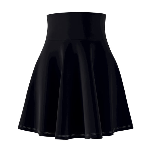Black Skater Skirt — High-Waist Flared A-Line