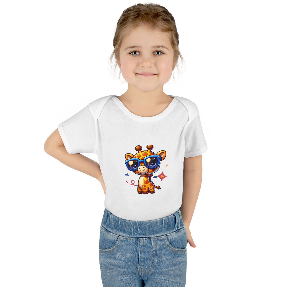 Giraffe Sunglasses Baby Bodysuit — Cute Infant Onesie