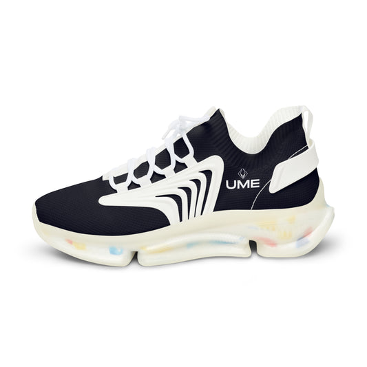 Men's Black UME Mesh Sneakers — Bold Graphic Cloud Sole Athletic Shoe