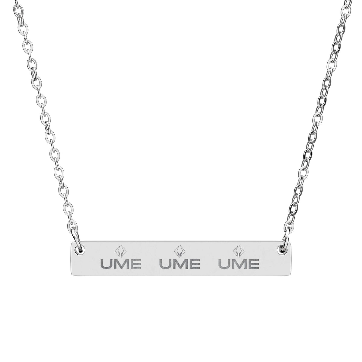 Engravable Horizontal Bar Necklace — Custom Name & Initials Pendant