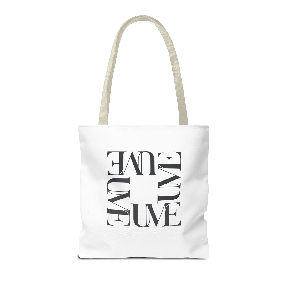 UME Square Typography Tote Bag — White