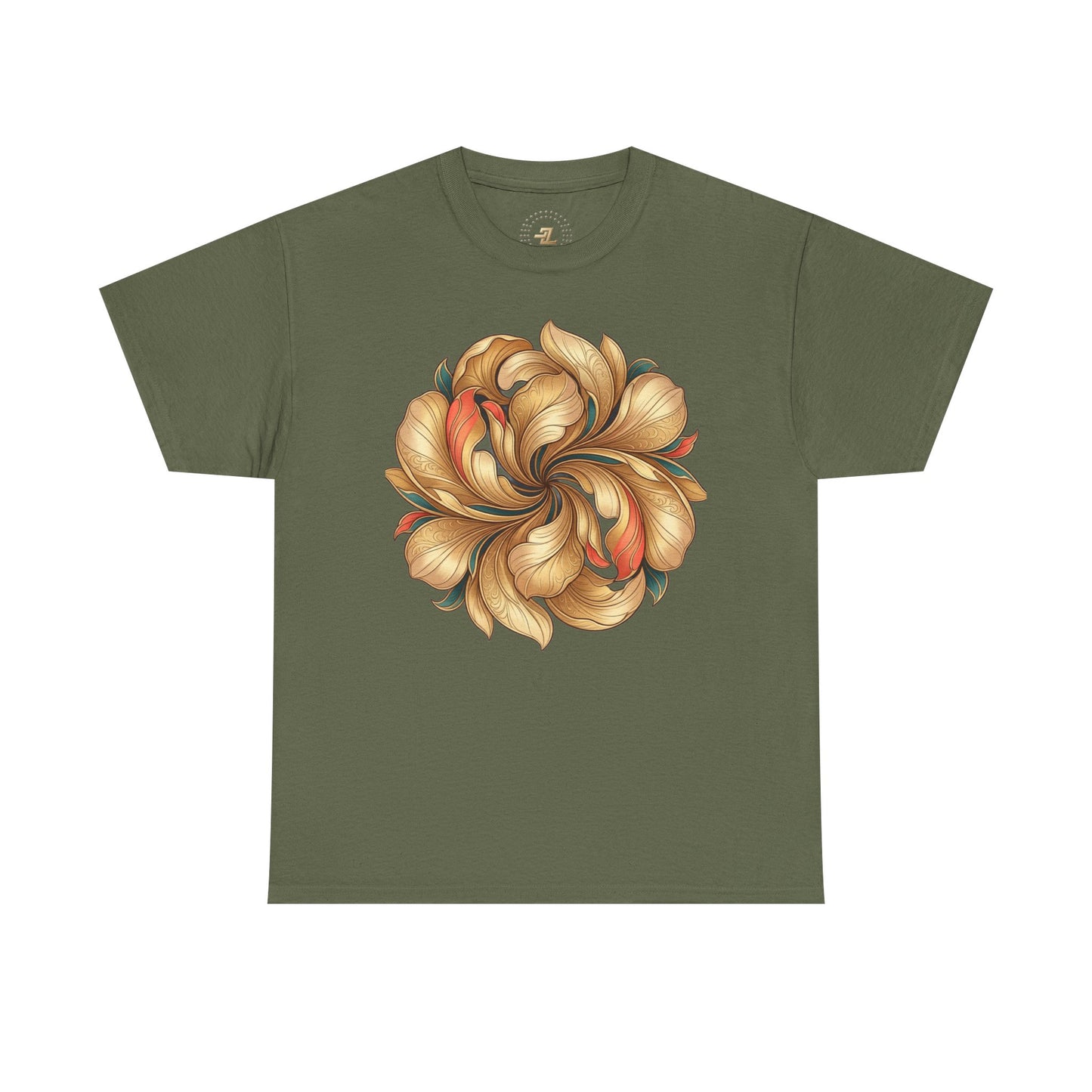 Floral Swirl Tee — Golden Petal Graphic T-Shirt