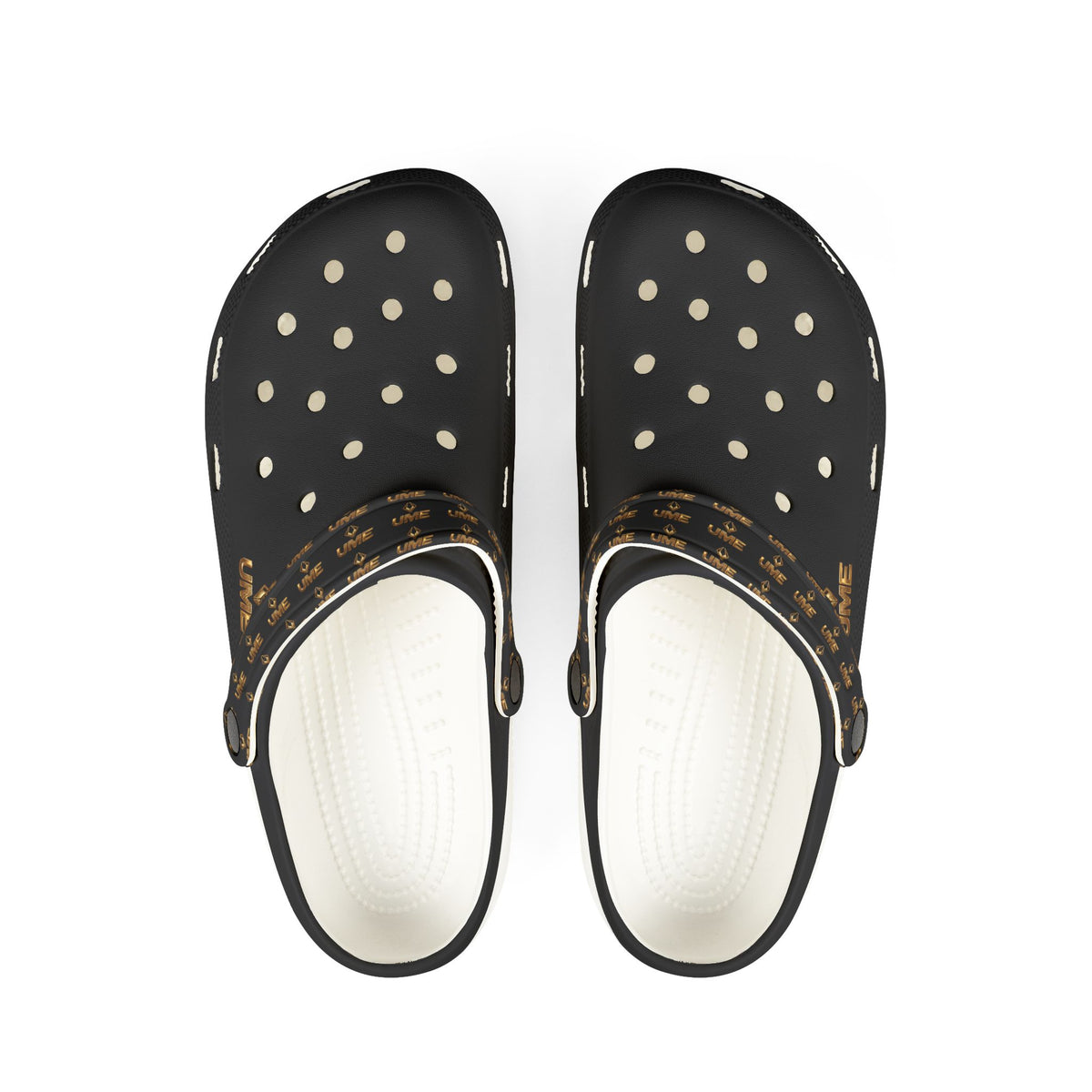 Black All-Over Print EVA Foam Clogs — Slip-On Shoes