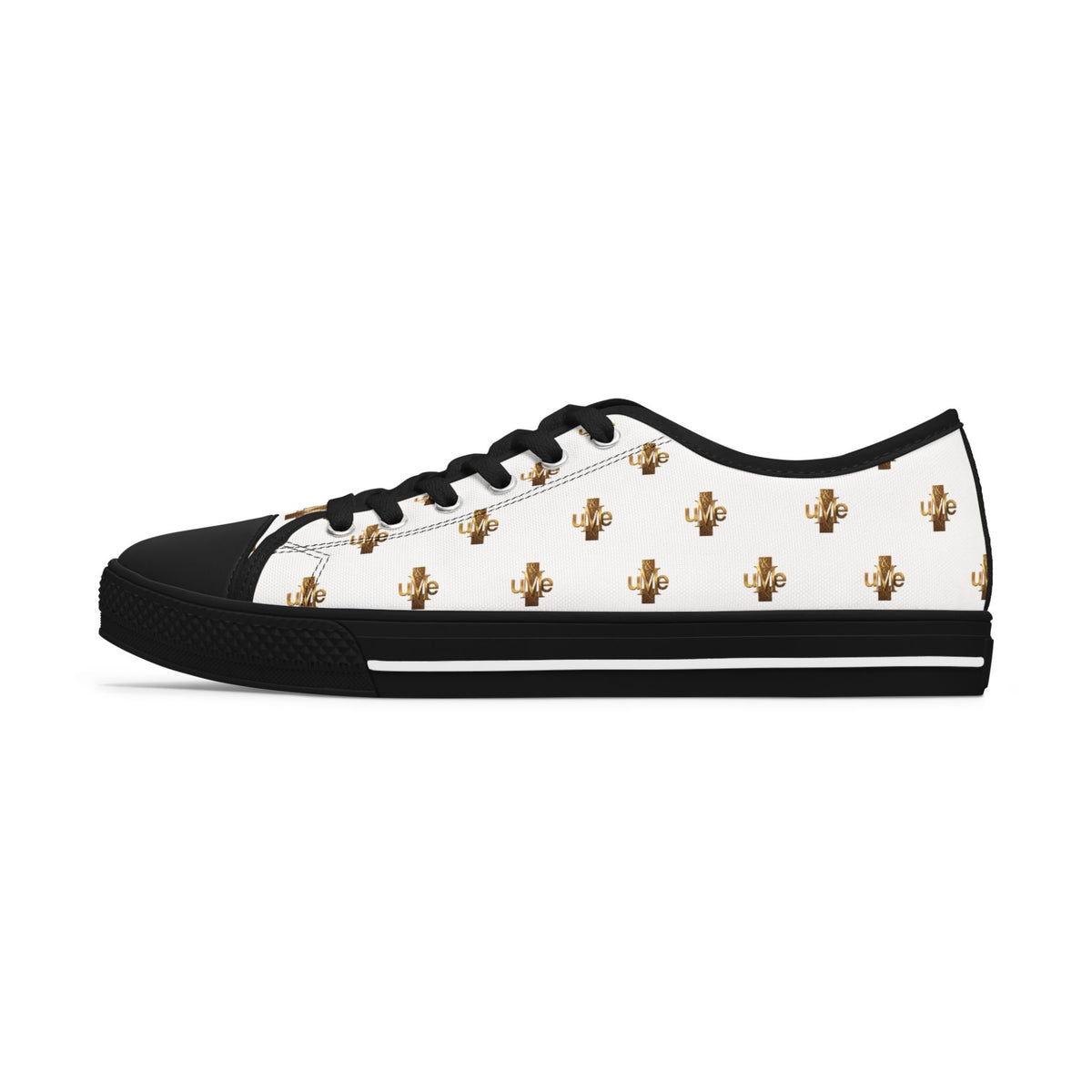 Women’s Low-Top Sneakers — White All-Over Print