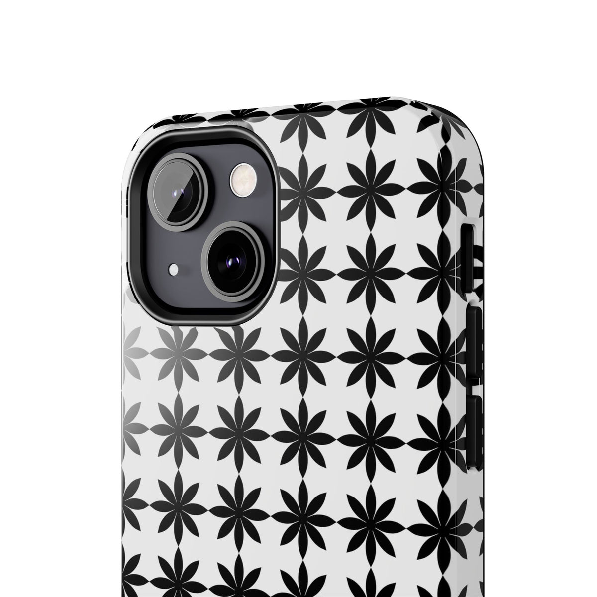 Tough Phone Case — Black & White Geometric Star Pattern