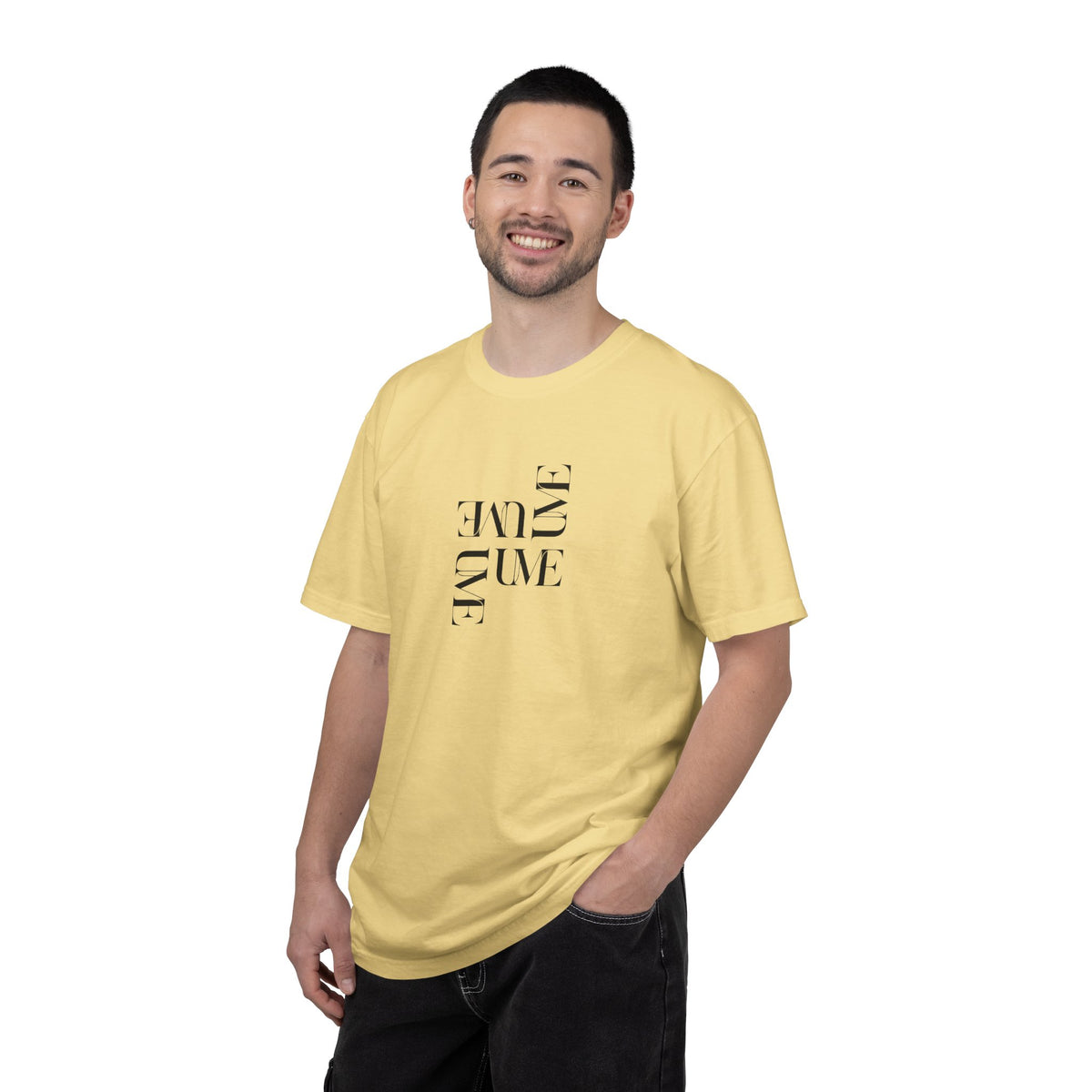 UME Typography Garment-Dyed T-Shirt — White, Ivory & More Colors