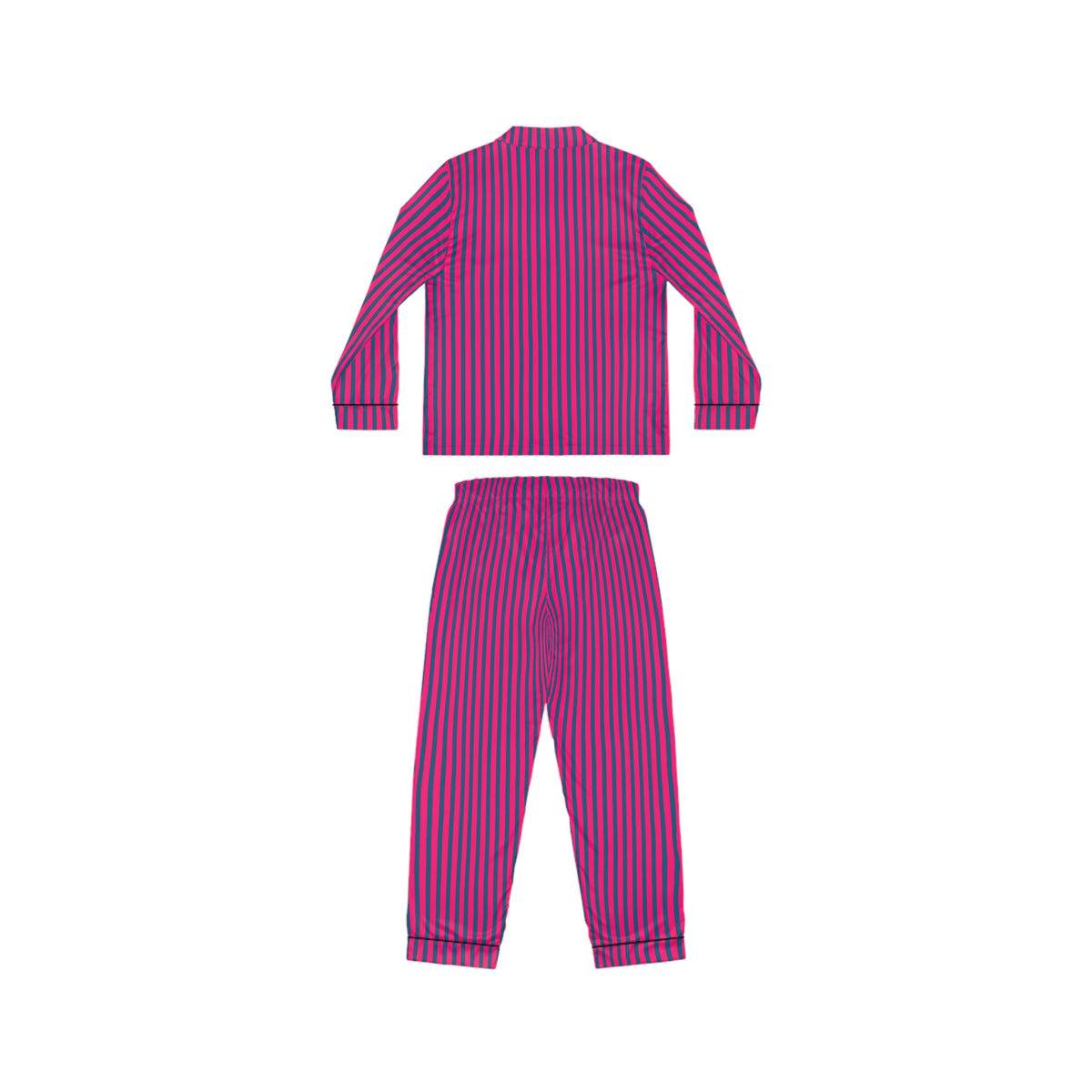 UME Striped Satin Women's Pajama Set — Hot Pink All-Over Print
