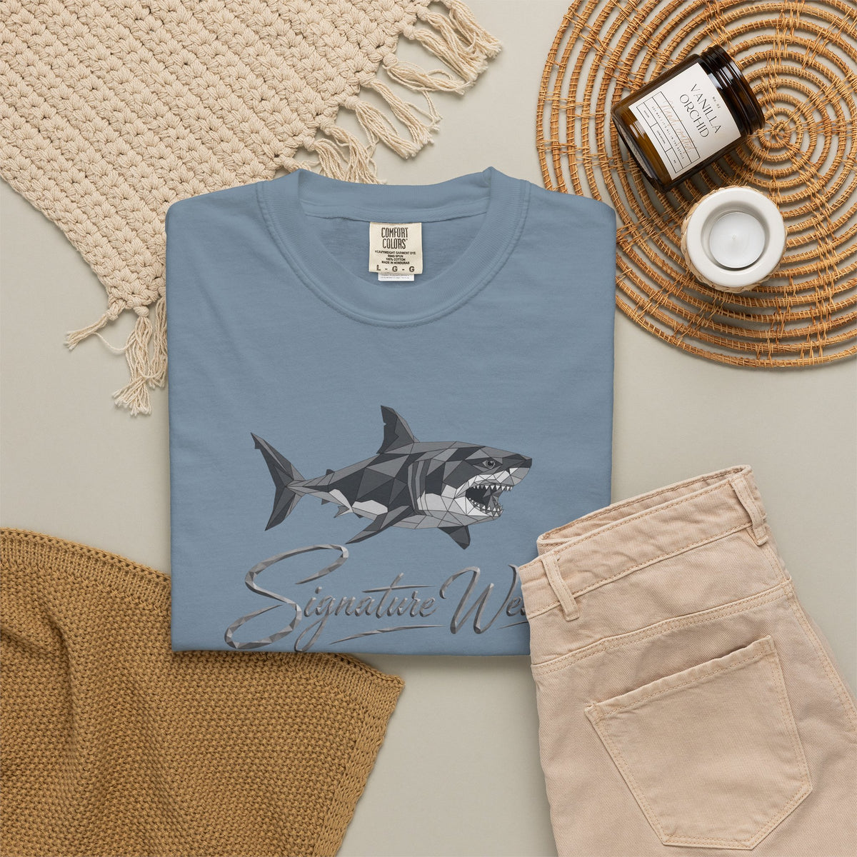 Signature Wear Shark Graphic T-Shirt — White, Black & More Colors