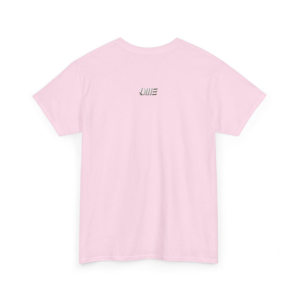 Minimalist string design Fish Tee — Small Chest Fish & Back 'OWE' Graphic