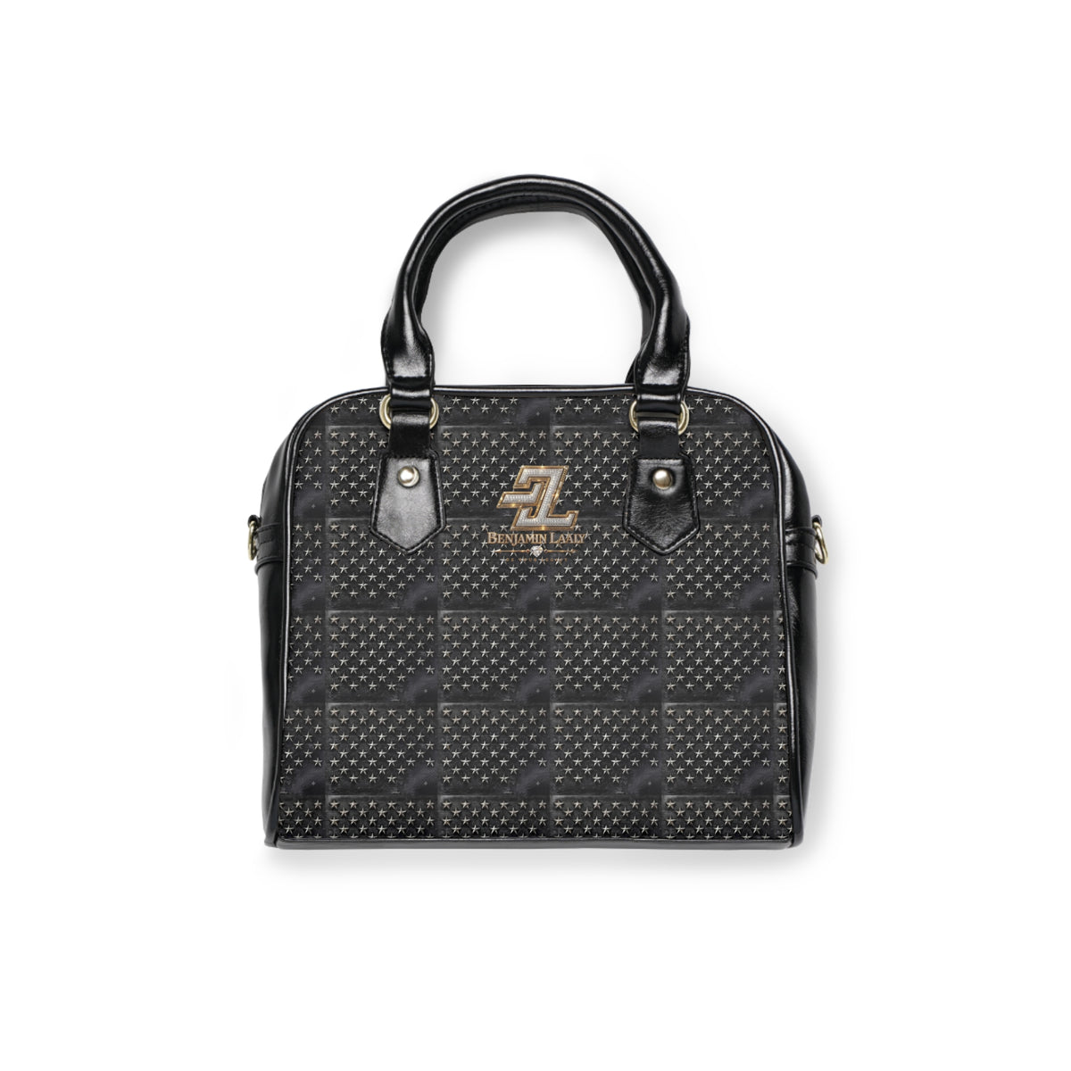 BL Star Monogram Shoulder Handbag – Black Quilted All-Over Print