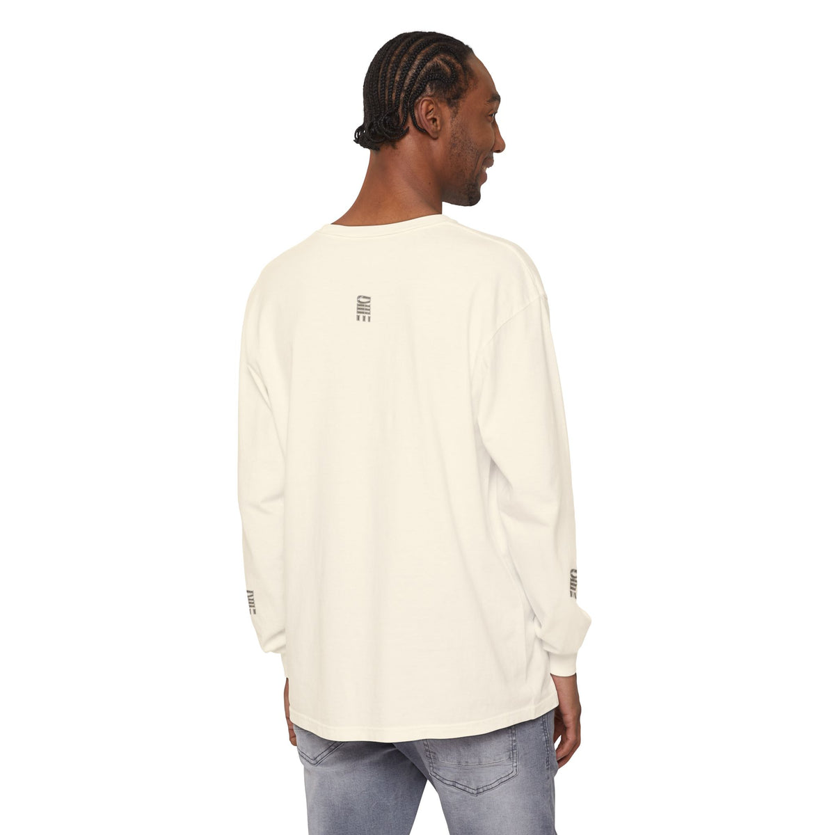 Garment-Dyed Long-Sleeve T-Shirt — Multi-Color Minimal Graphic