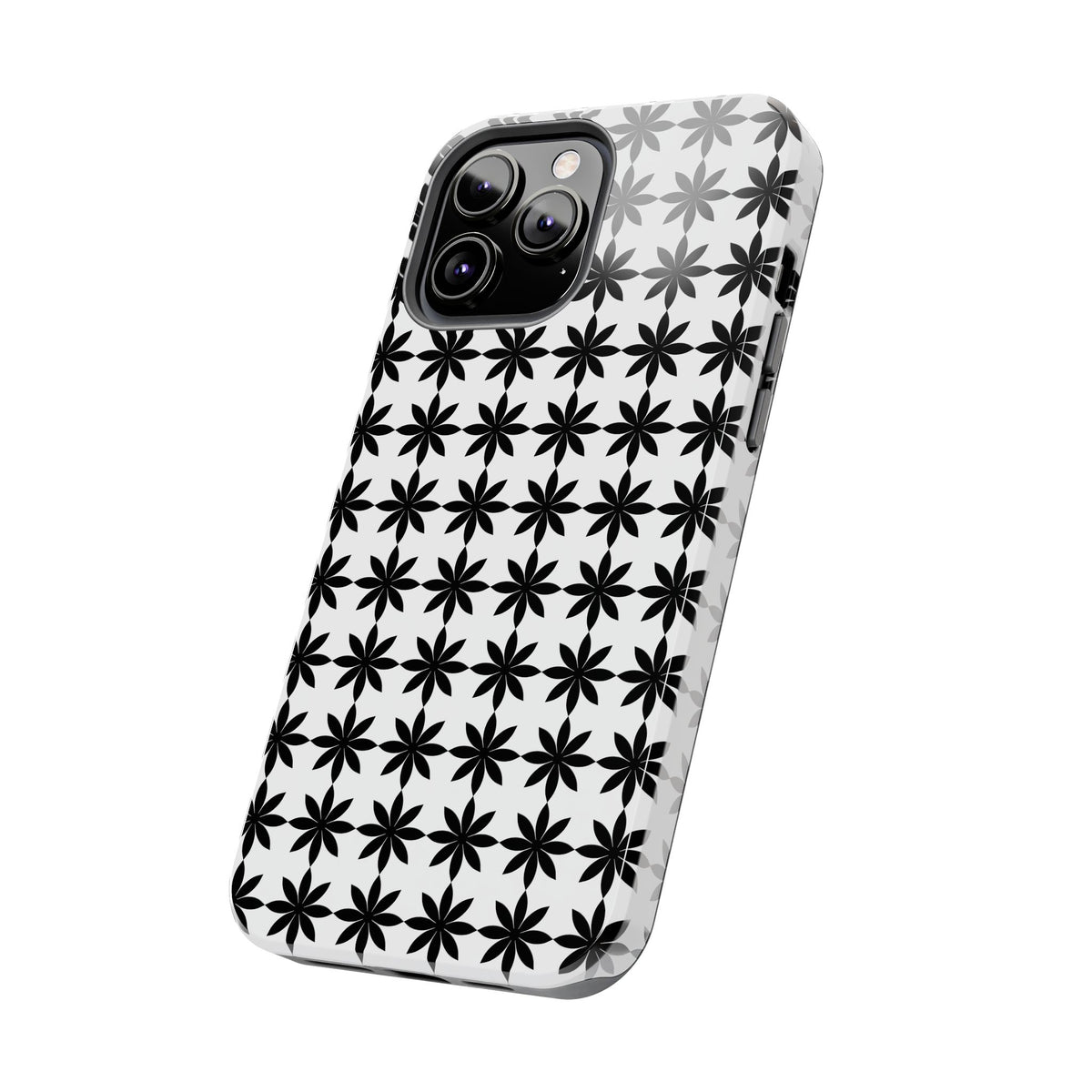 Tough Phone Case — Black & White Geometric Star Pattern