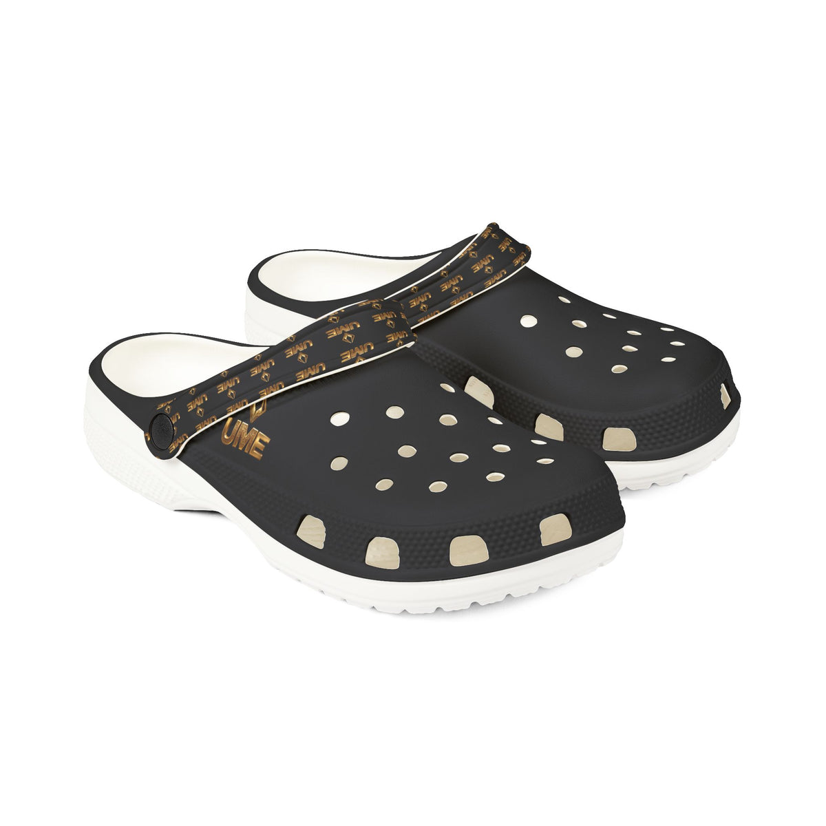 Black All-Over Print EVA Foam Clogs — Slip-On Shoes