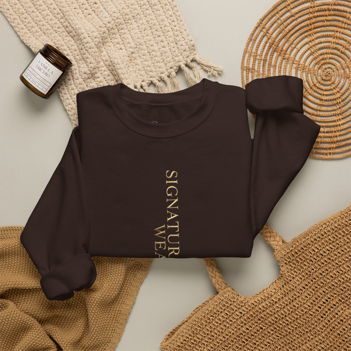 Signature Wear Minimalist Crewneck Sweatshirt — Black, Sand & More
