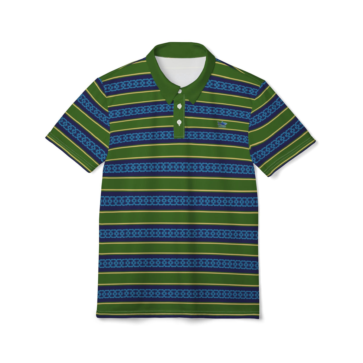 Striped Green & Blue Polo Shirt — Classic Casual Men’s Polo