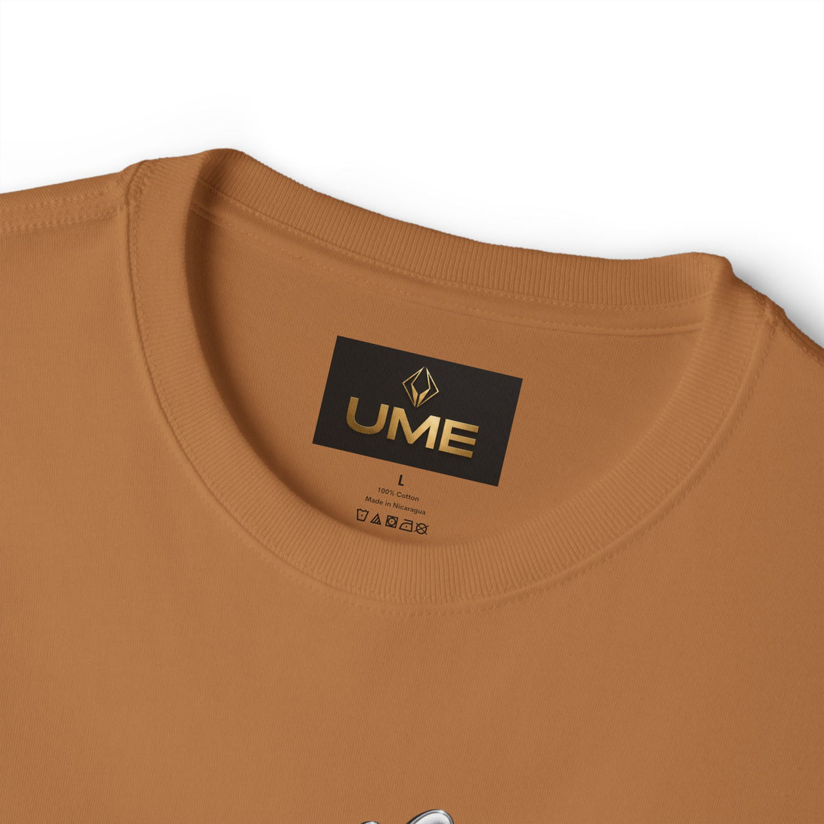 UME Script Logo Boxy Tee — White Oversized Graphic T-Shirt