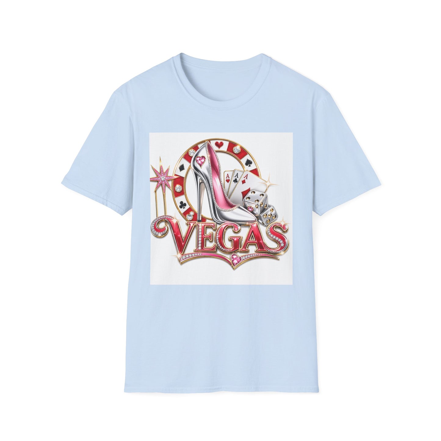 Las Vegas Casino Heels T-Shirt – Retro Vegas Cards & Dice Graphic