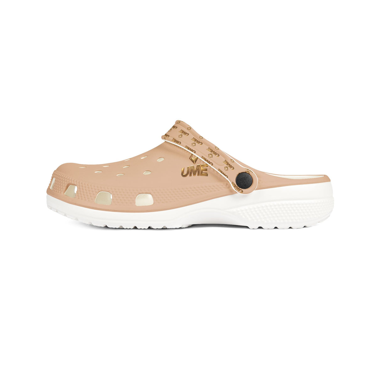 Light Beige EVA Foam Clogs — UME Logo Strap Slip-Ons