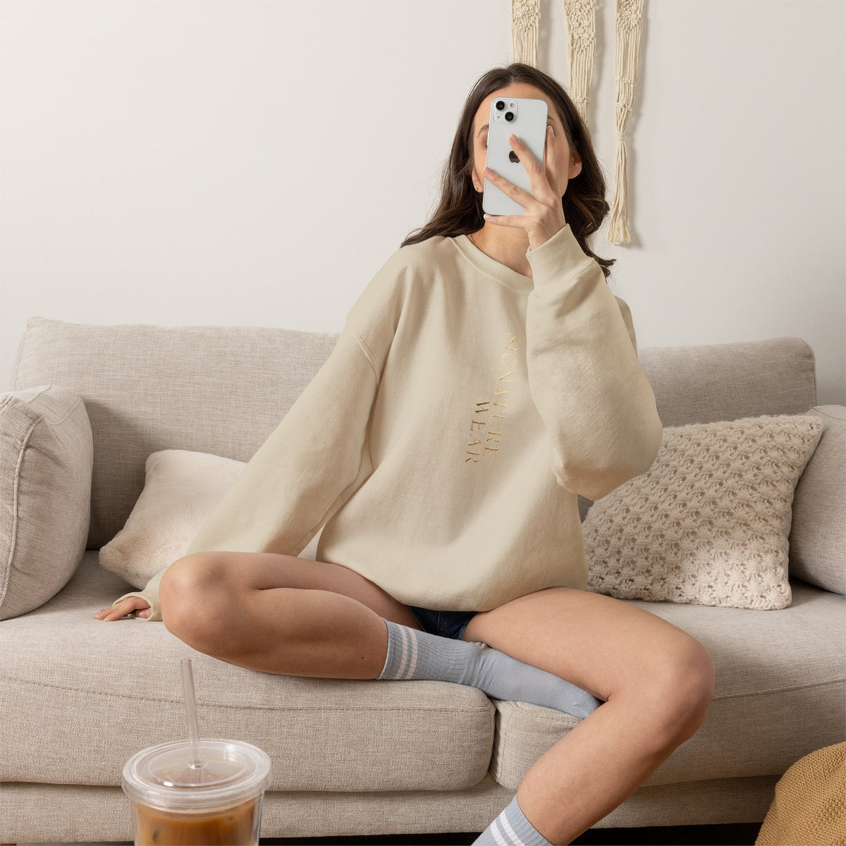 Signature Wear Minimalist Crewneck Sweatshirt — Black, Sand & More