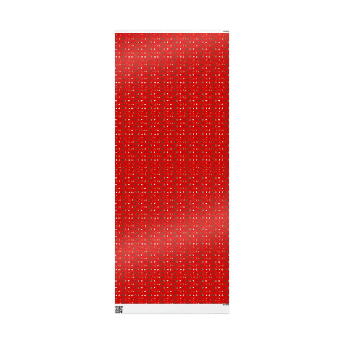 Christmas Wrapping Paper Roll — Red Holiday Ornaments Pattern