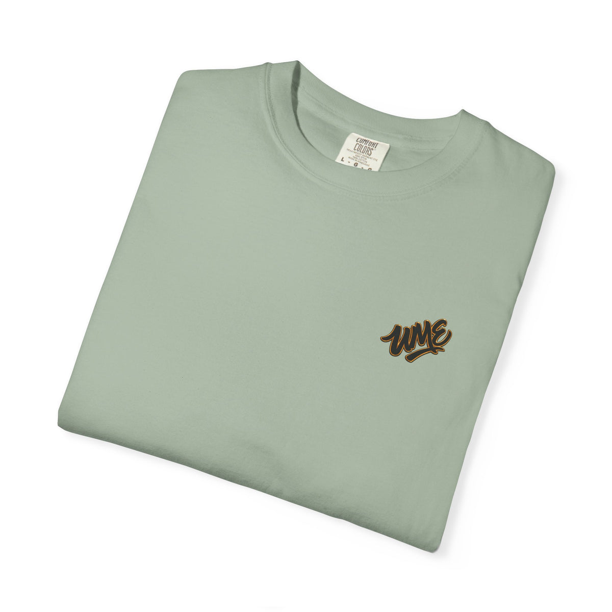 Garment-Dyed Heavyweight Tee — UME Black Logo Front & Back