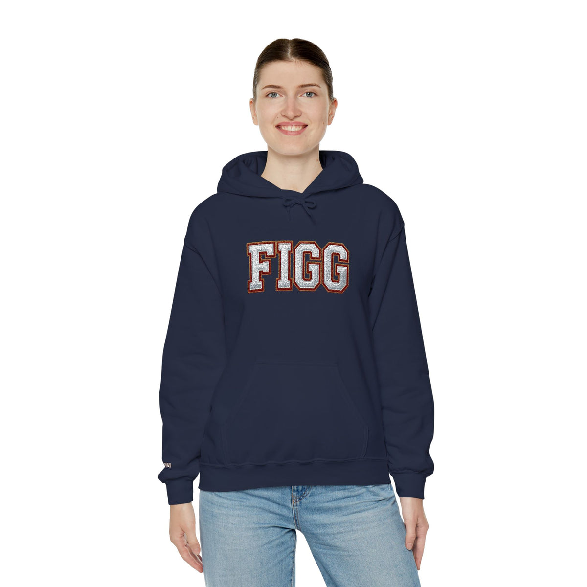 FFiGG Embroidered Varsity Hoodie — White, Black, Grey & More Colors