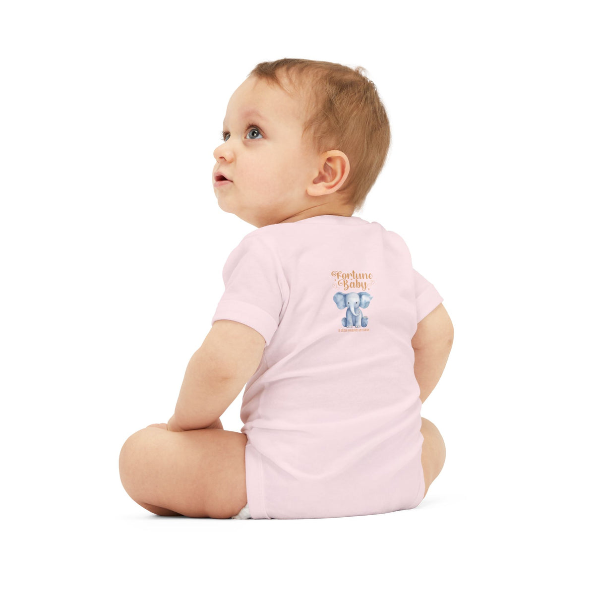 Fortune Baby Elephant Infant Onesie — Cute Blue Elephant Baby Bodysuit