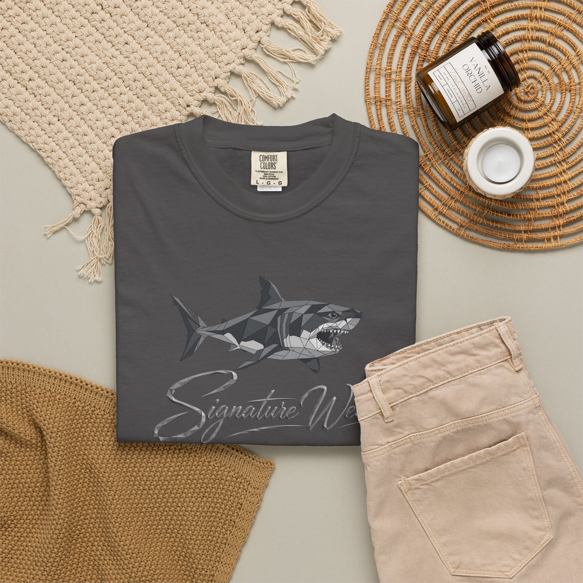 Signature Wear Shark Graphic T-Shirt — White, Black & More Colors