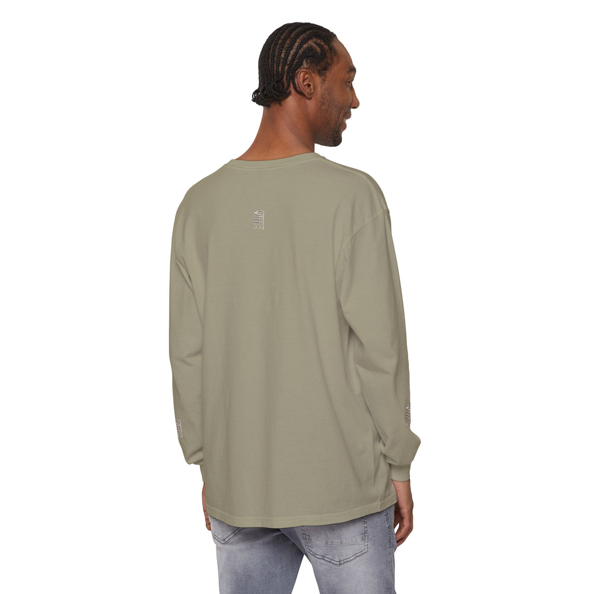 Garment-Dyed Long-Sleeve T-Shirt — Multi-Color Minimal Graphic