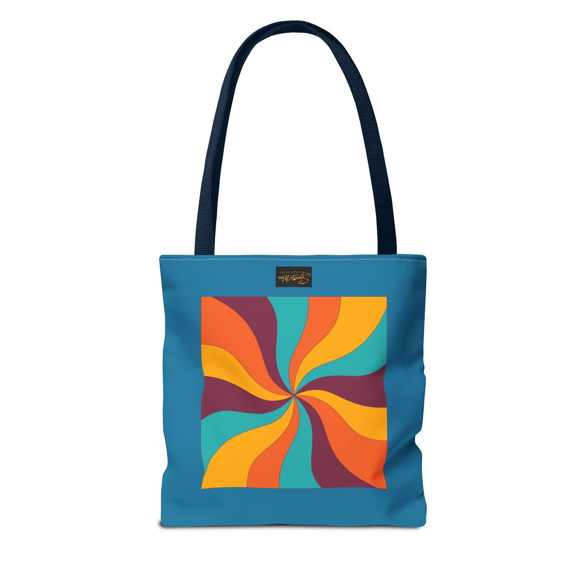 Retro Swirl Tote Bag — 70s-Inspired Pinwheel Graphic