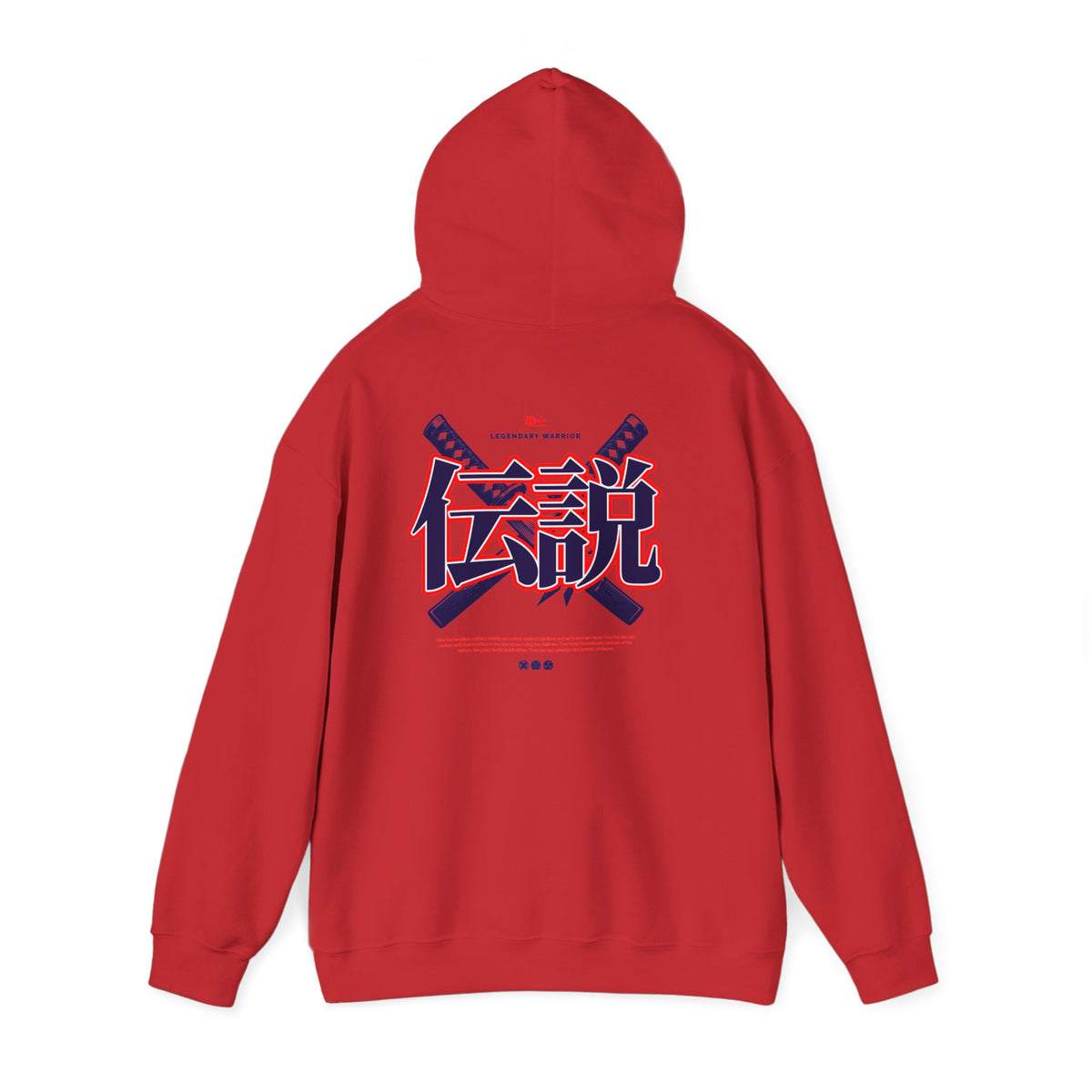 Legend Kanji Hoodie — Retro Samurai Sword Graphic Pullover