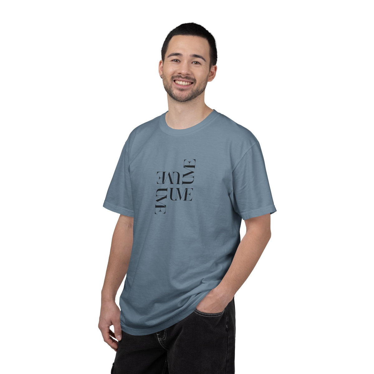 UME Typography Garment-Dyed T-Shirt — White, Ivory & More Colors
