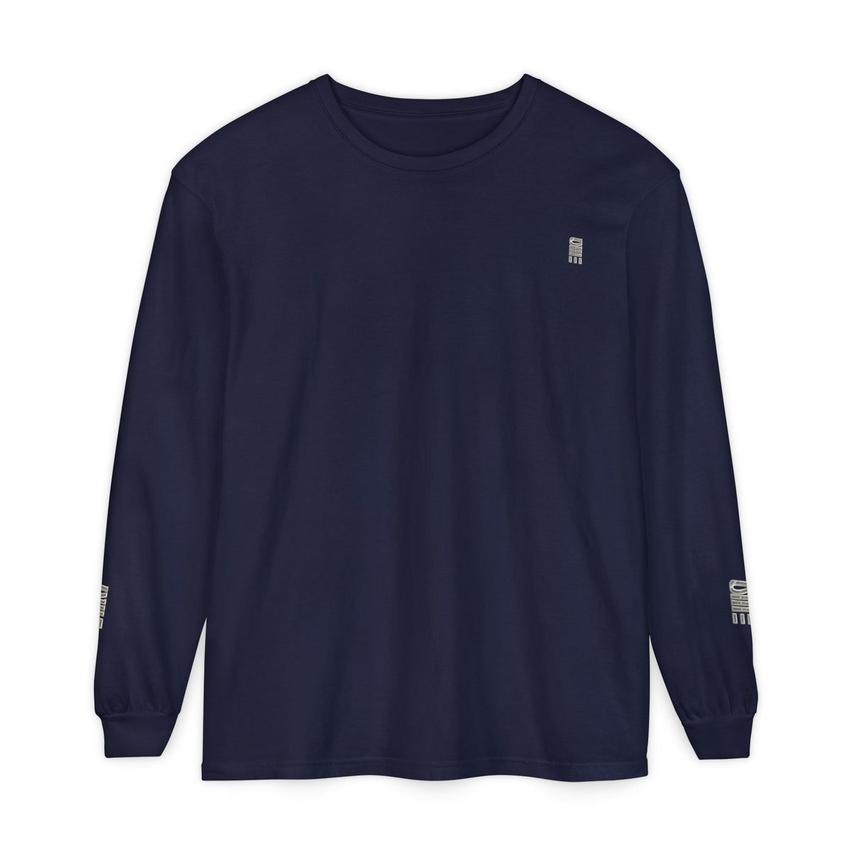 Garment-Dyed Long-Sleeve T-Shirt — Multi-Color Minimal Graphic