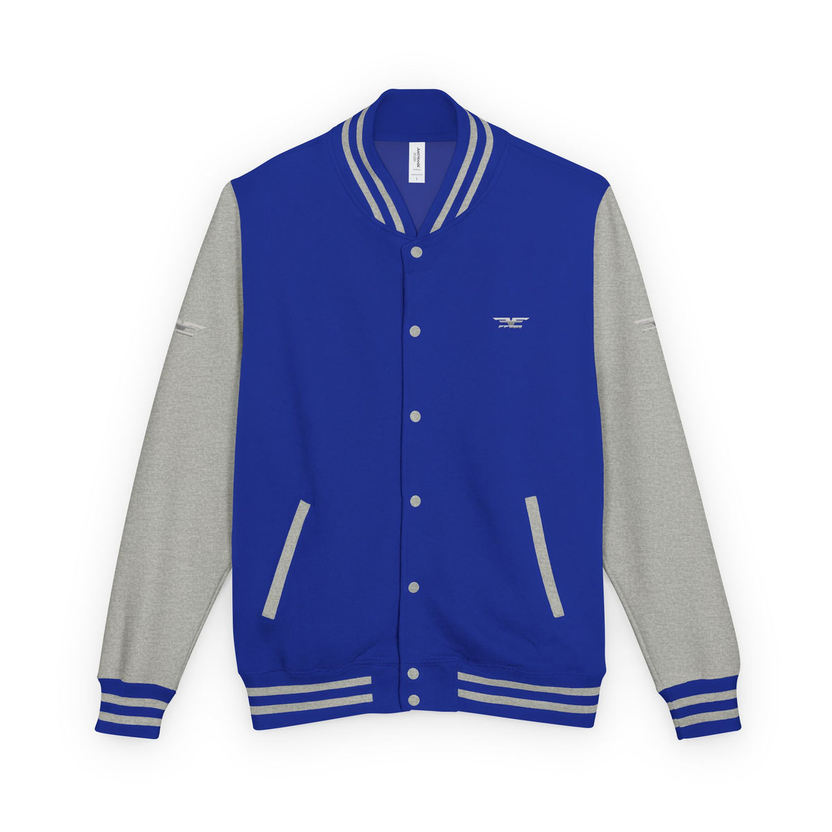 Black and White Varsity Jacket with Winged Logo